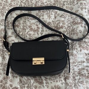 H&M Black Bag with Gold Assessories